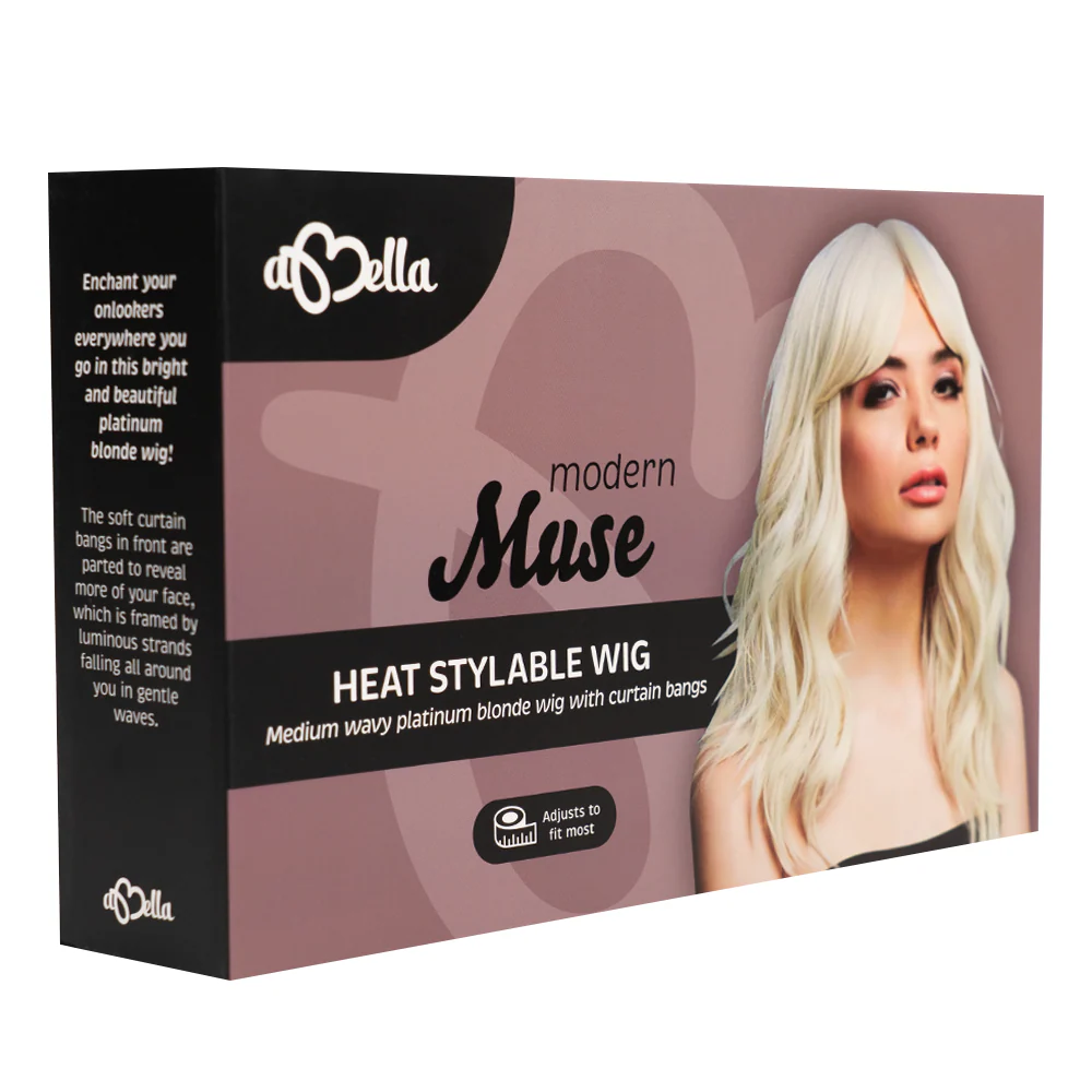 Abell'a Modern Muse 55cm Wavy Synthetic Wig With Curtain Bangs - Image 3