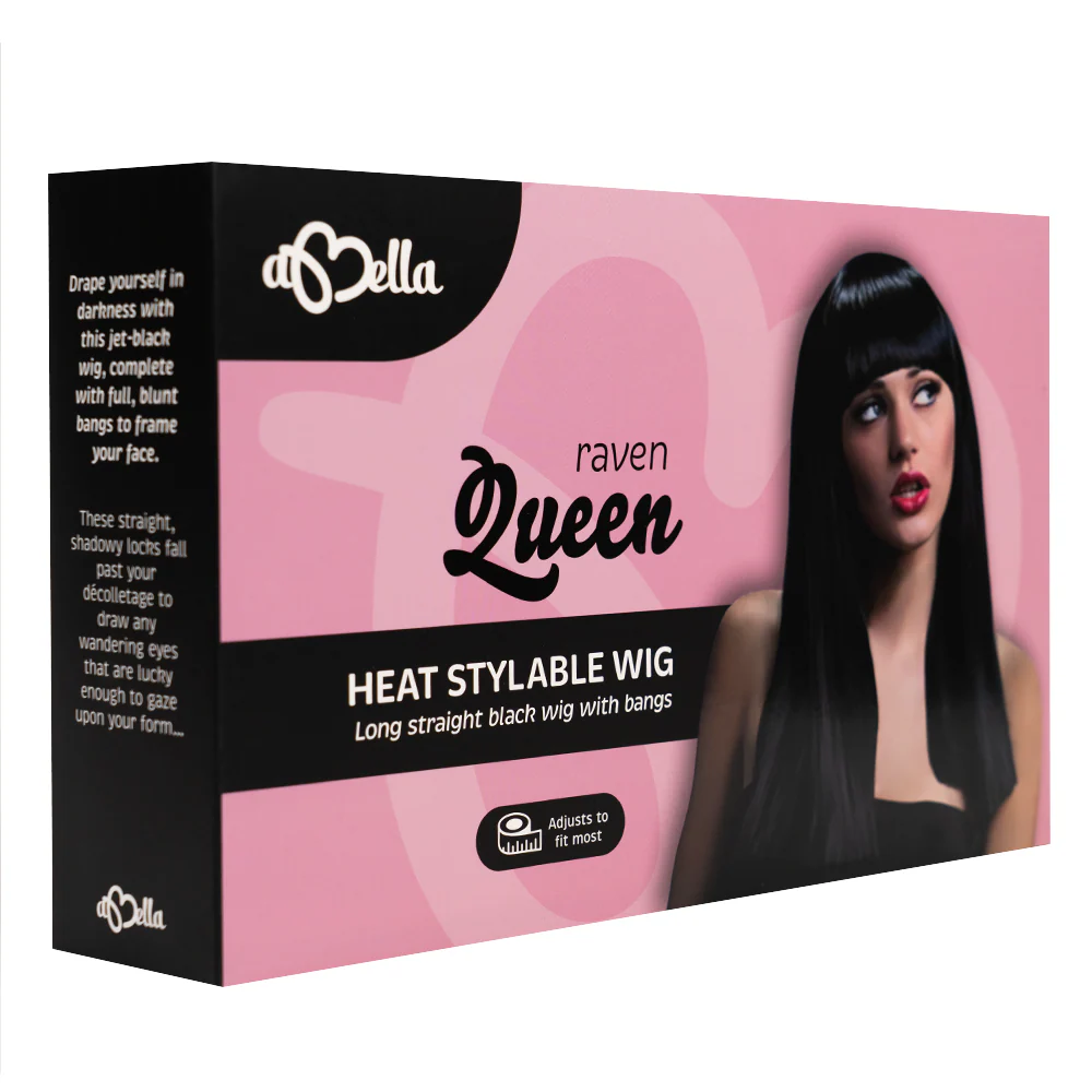 Abell'a Raven Queen 45cm Straight Synthetic Wig With Bangs - Image 3