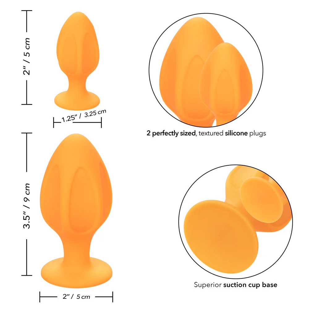 Cheeky Anal Plug Duo - Orange - Image 7