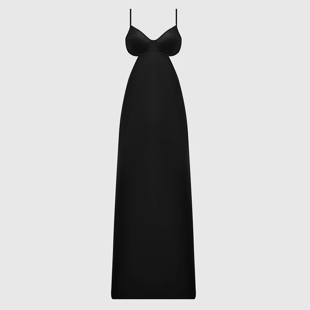 House of Desire Brigeta Cutout Back Satin Maxi Gown - Image 6