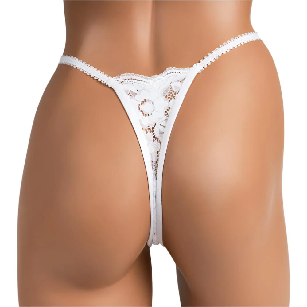 JSY Floral Diamante Charm & Lace G-String - Image 3