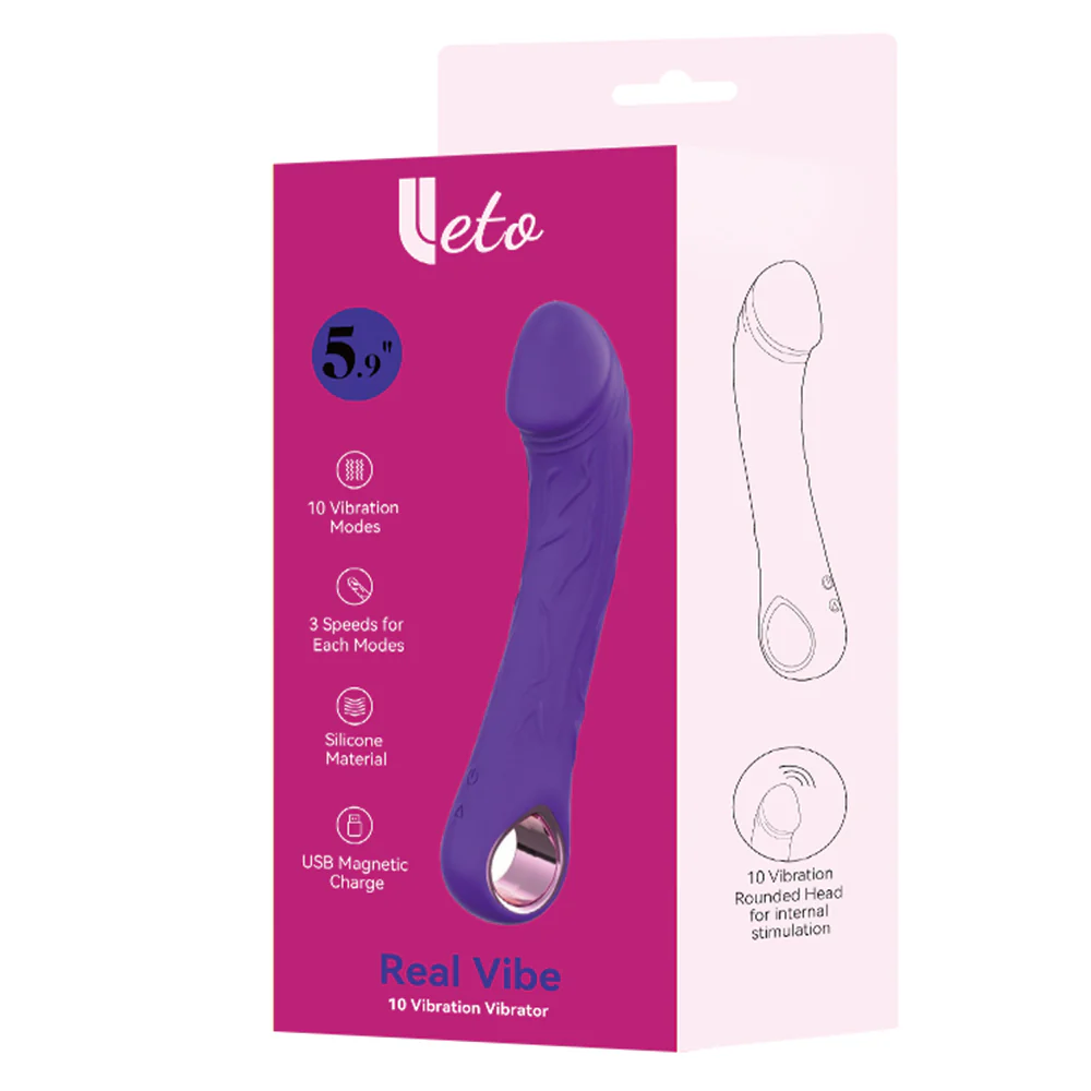 Leto Real Vibe Flexible Phallic Silicone G-Spot Vibrator - Image 7