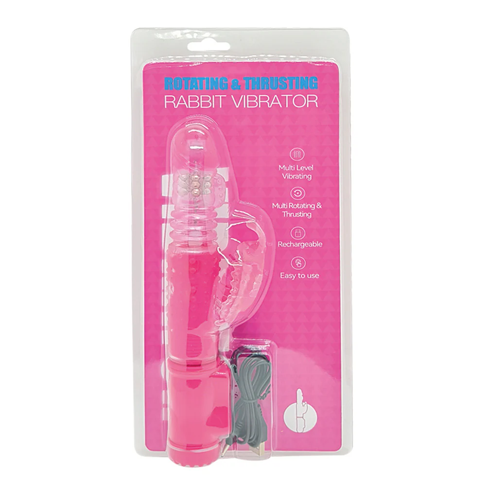 Leto Rechargeable Thrusting Rotating Beads Rabbit Vibrator - Image 4
