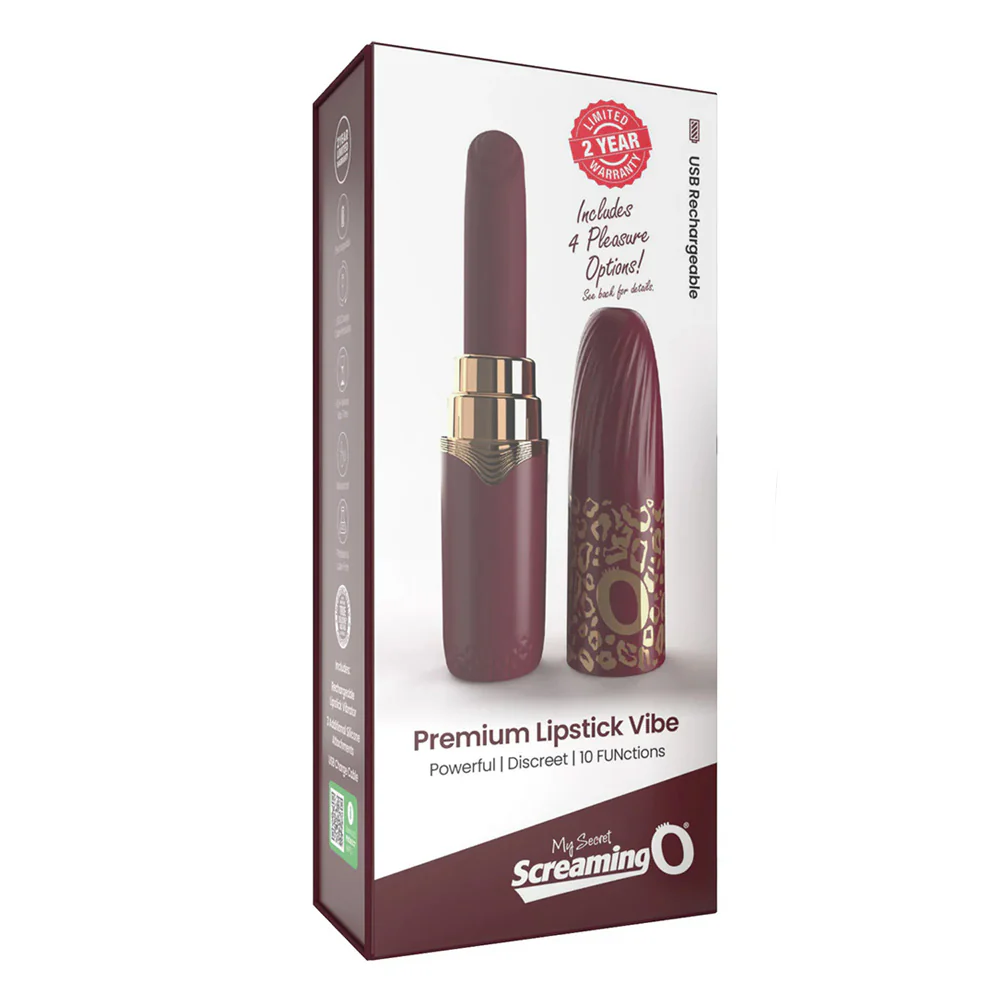 My Secret Screaming O Premium Lipstick Vibrator & Attachments - Image 5