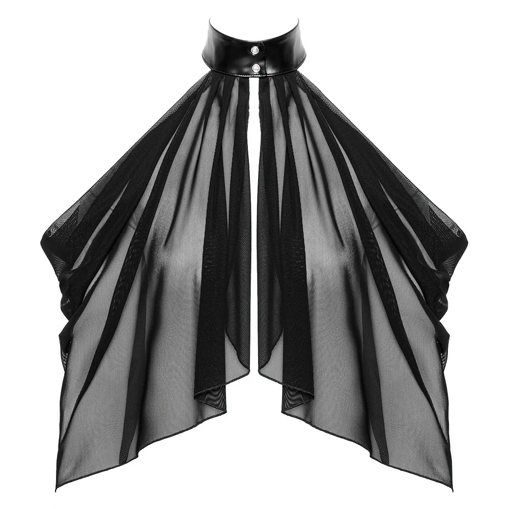 Noir Handmade Opium Sheer Mesh Collared Multi-Way Bolero Top - Image 5