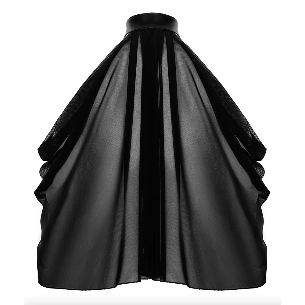 Noir Handmade Opium Sheer Mesh Collared Multi-Way Bolero Top - Image 6