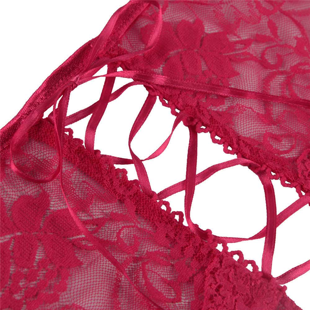 Oh Yeah Crotchless Corset Back Sheer Lace Panty - Image 11