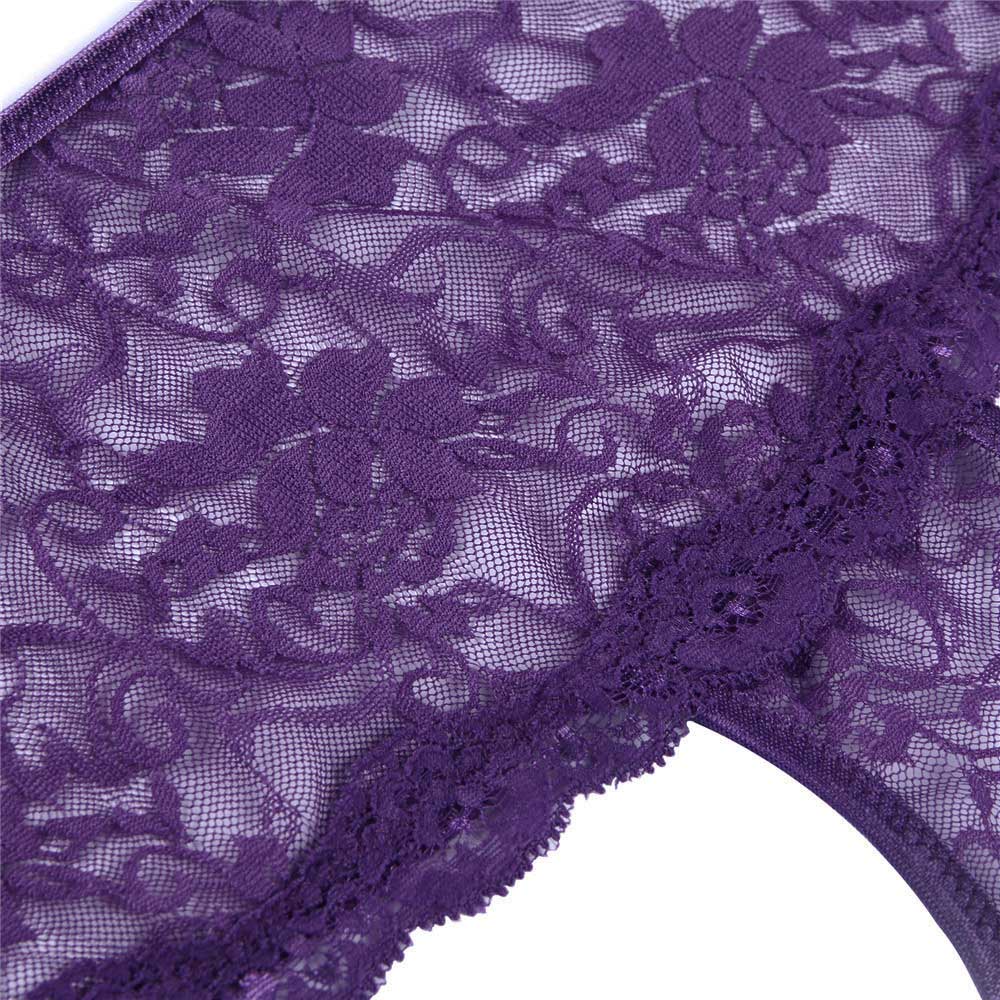 Oh Yeah Crotchless Corset Back Sheer Lace Panty - Image 13