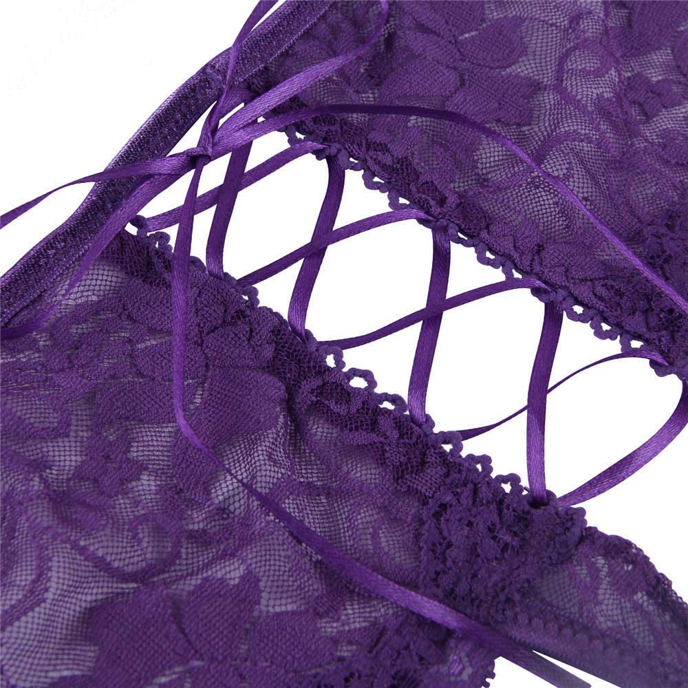 Oh Yeah Crotchless Corset Back Sheer Lace Panty - Image 14