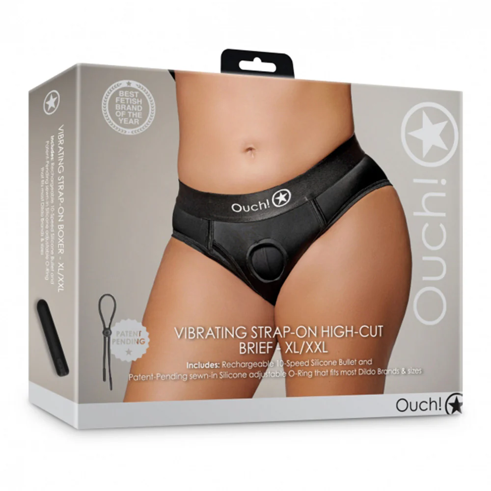 Ouch! Vibrating Strap-On High-Cut Briefs - Image 10