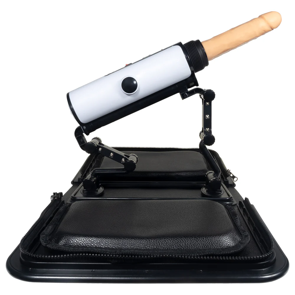 Portable Thrusting Handbag Sex Machine - Blue Gear Print - Image 4