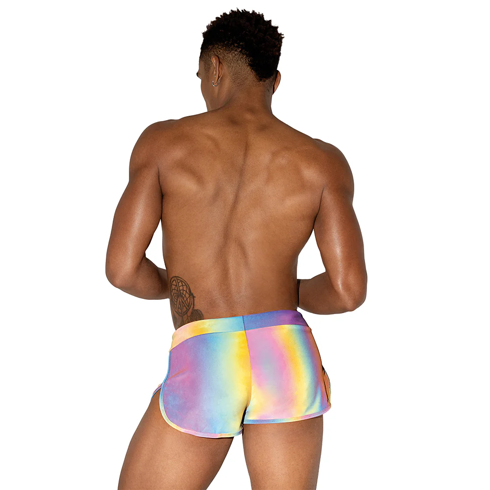 Roma Reflective Rainbow Drawstring Running Shorts - Image 4