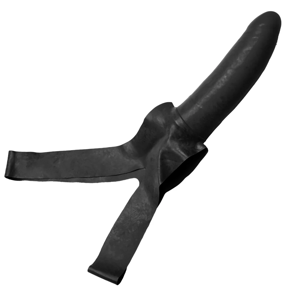 The Original Accommodator Latex Strap-On Facial Dildo - Image 12