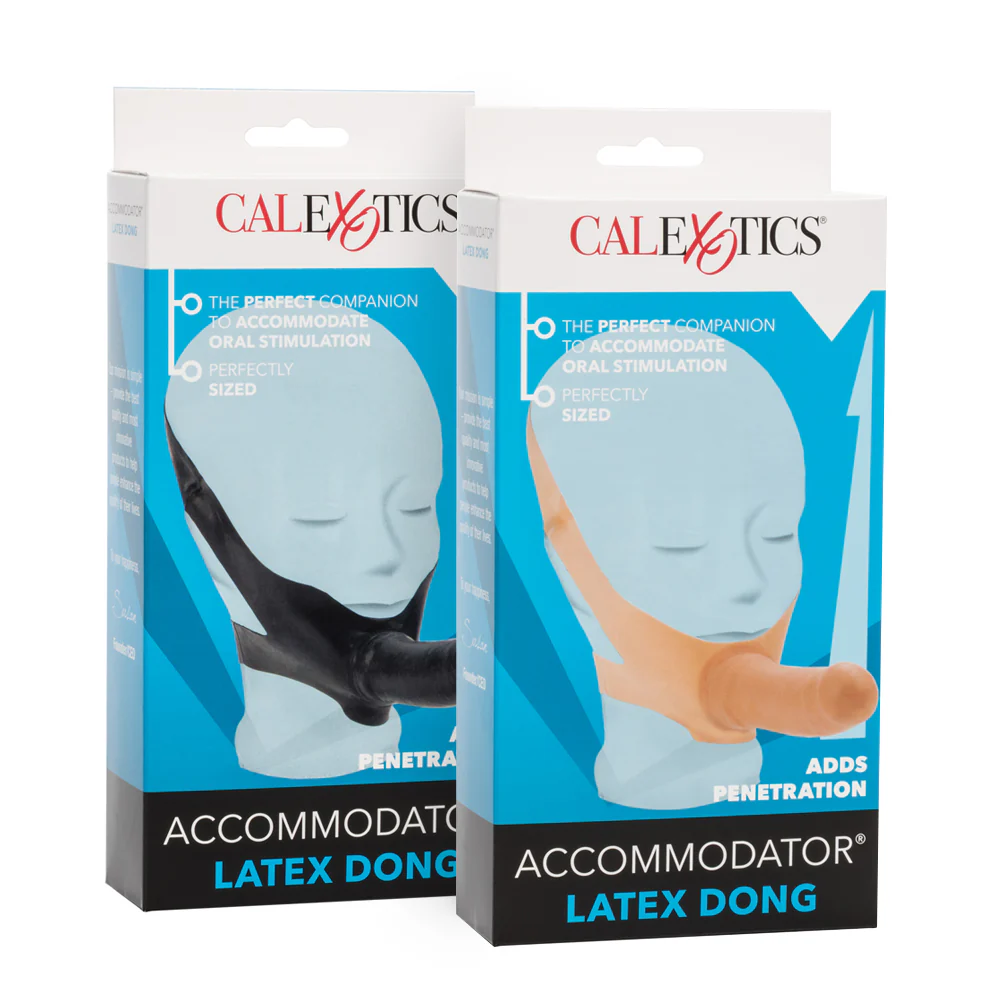 The Original Accommodator Latex Strap-On Facial Dildo - Image 13