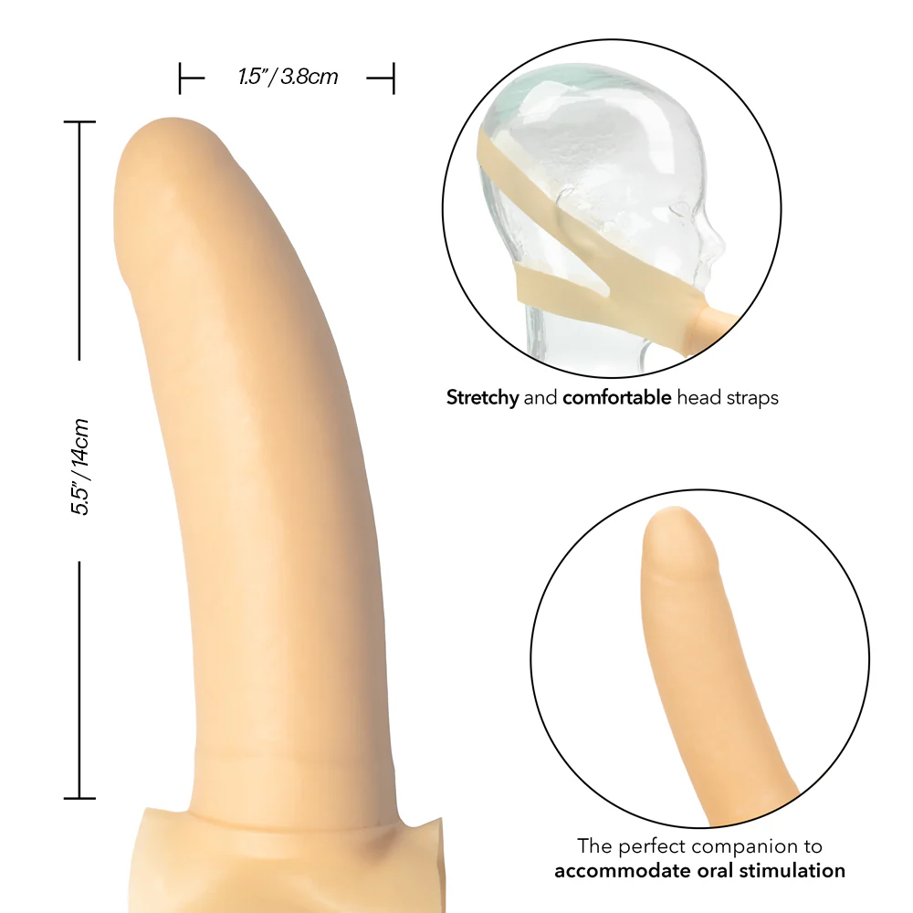 The Original Accommodator Latex Strap-On Facial Dildo - Image 7