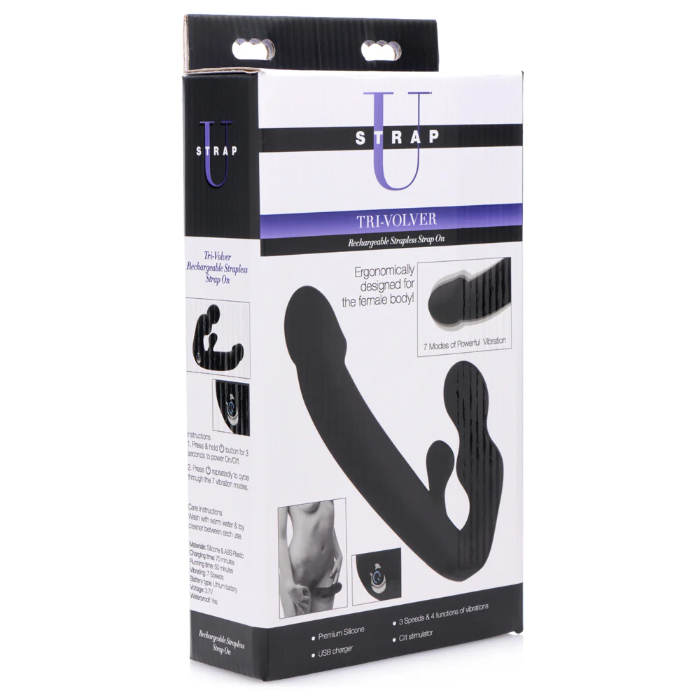 Strap-U Tri-Volver Rechargeable Vibrating Rabbit Strapless Strap-On - Image 10
