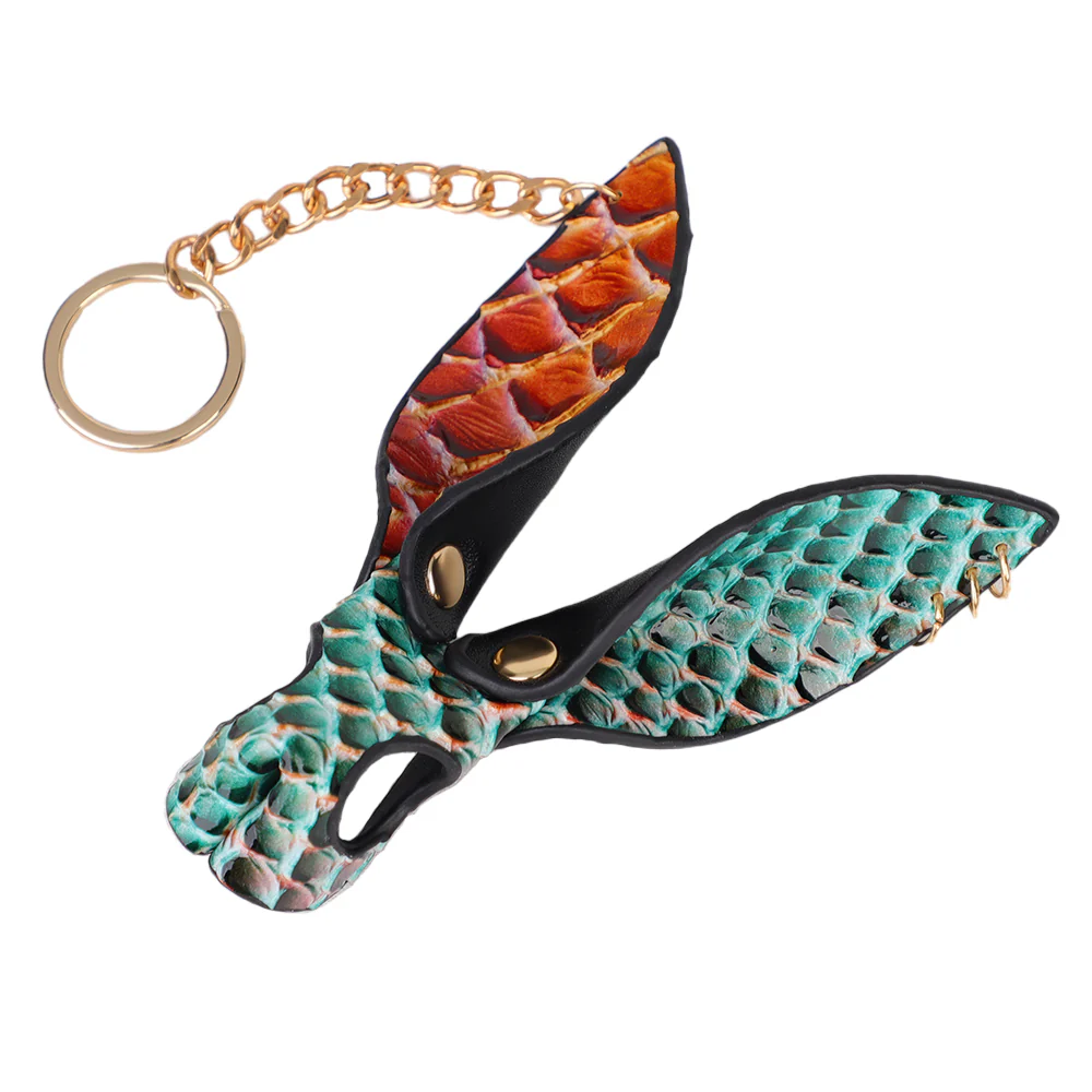 ZYL Faux Leather Scales Bunny Mask Keyring - Image 3