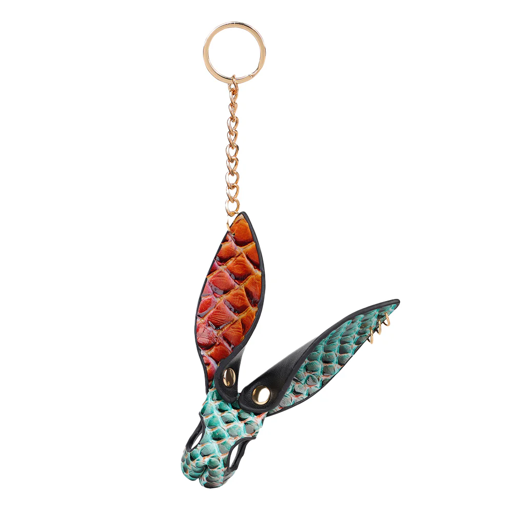 ZYL Faux Leather Scales Bunny Mask Keyring - Image 4