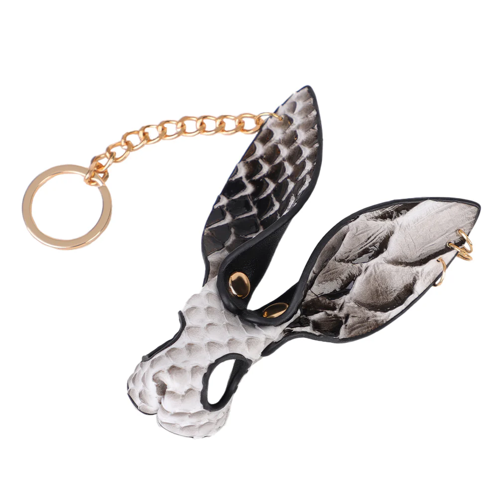 ZYL Faux Leather Scales Bunny Mask Keyring - Image 5